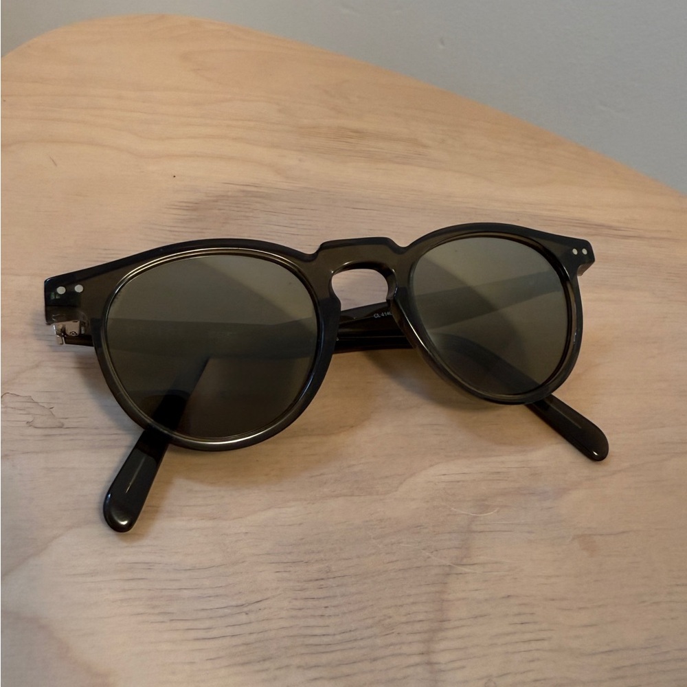 CELINE dark olive sunglasses with mirrored lenses